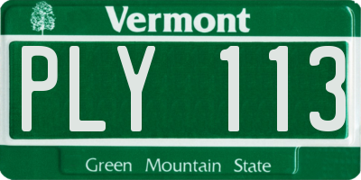 VT license plate PLY113
