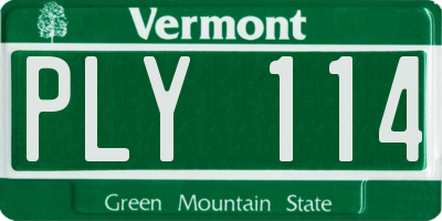 VT license plate PLY114