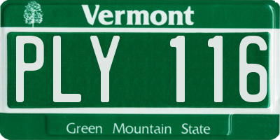 VT license plate PLY116