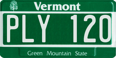 VT license plate PLY120