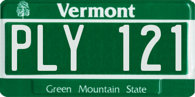 VT license plate PLY121