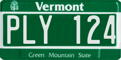 VT license plate PLY124