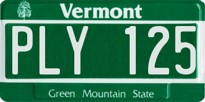 VT license plate PLY125