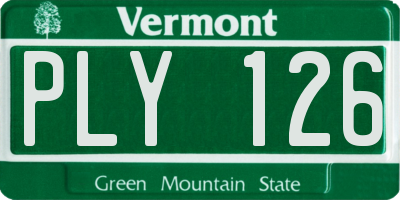VT license plate PLY126