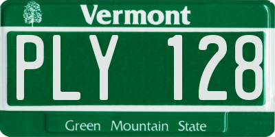 VT license plate PLY128