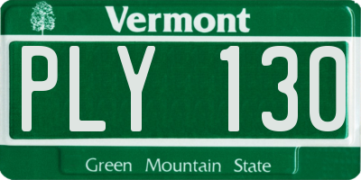VT license plate PLY130