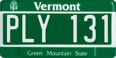 VT license plate PLY131
