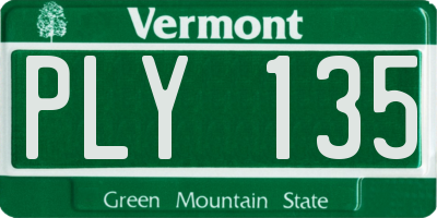 VT license plate PLY135
