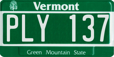 VT license plate PLY137