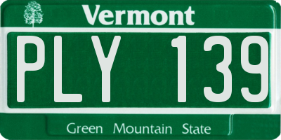 VT license plate PLY139