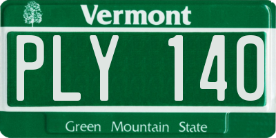 VT license plate PLY140