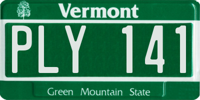 VT license plate PLY141