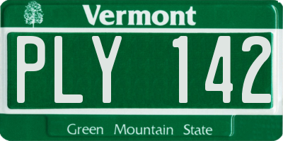VT license plate PLY142
