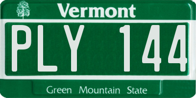VT license plate PLY144