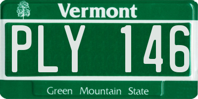VT license plate PLY146