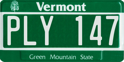 VT license plate PLY147