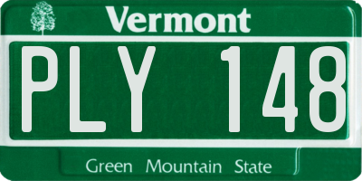 VT license plate PLY148