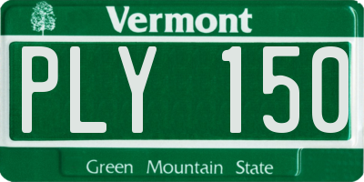 VT license plate PLY150