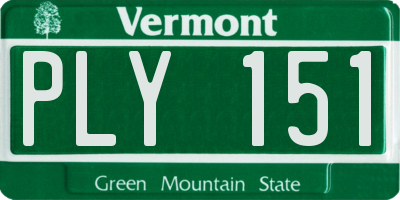 VT license plate PLY151