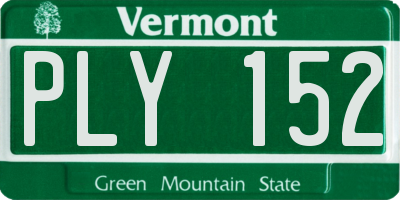 VT license plate PLY152