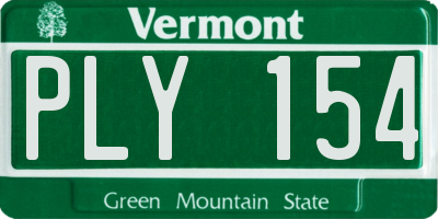 VT license plate PLY154