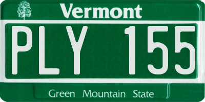VT license plate PLY155