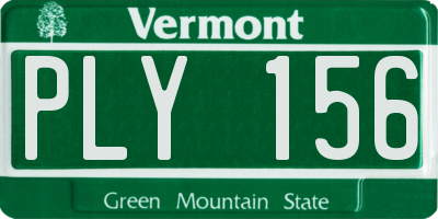 VT license plate PLY156
