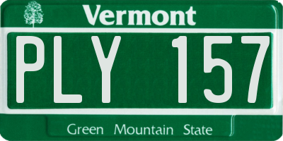 VT license plate PLY157