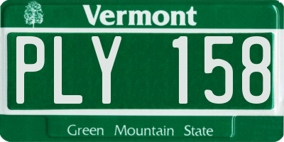 VT license plate PLY158