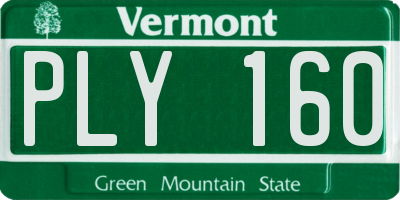 VT license plate PLY160