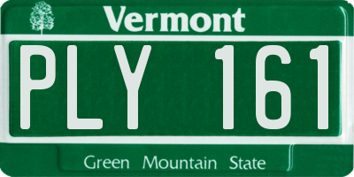 VT license plate PLY161