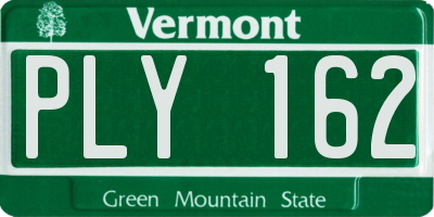 VT license plate PLY162