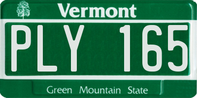 VT license plate PLY165