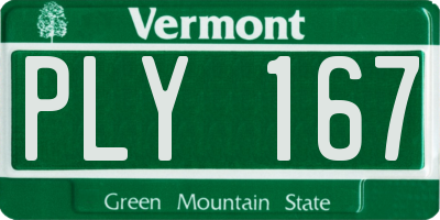 VT license plate PLY167