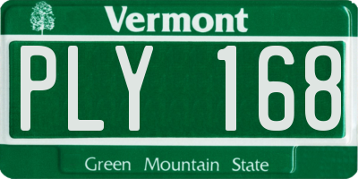 VT license plate PLY168