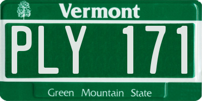 VT license plate PLY171