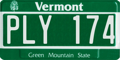 VT license plate PLY174