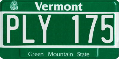 VT license plate PLY175