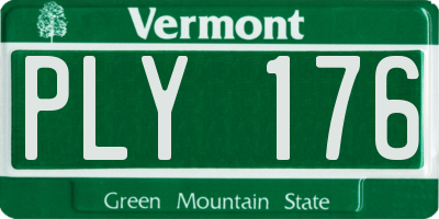 VT license plate PLY176