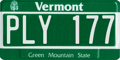 VT license plate PLY177