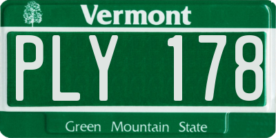 VT license plate PLY178
