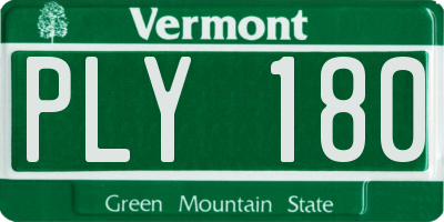 VT license plate PLY180