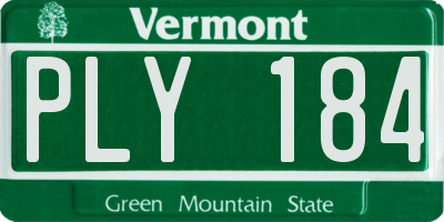 VT license plate PLY184