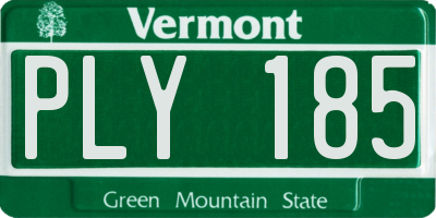 VT license plate PLY185