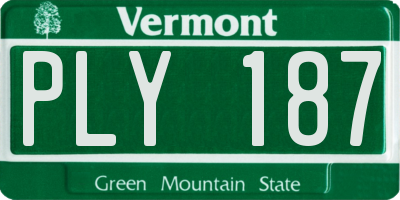 VT license plate PLY187