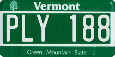 VT license plate PLY188