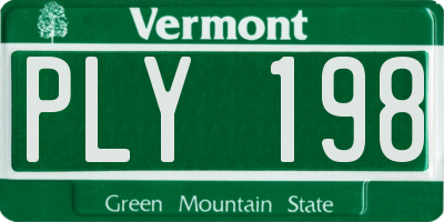 VT license plate PLY198