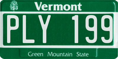 VT license plate PLY199