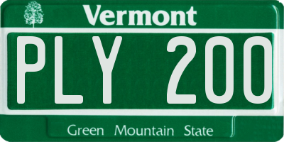 VT license plate PLY200
