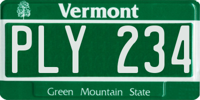 VT license plate PLY234